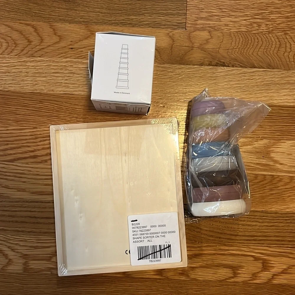 Anthropologie Stacking Cups, Stacking Rings, and Shape Sorter Puzzle NEW - Picture 11 of 14